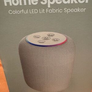 Gems Portable LED Fabric Bluetooth Speaker - White